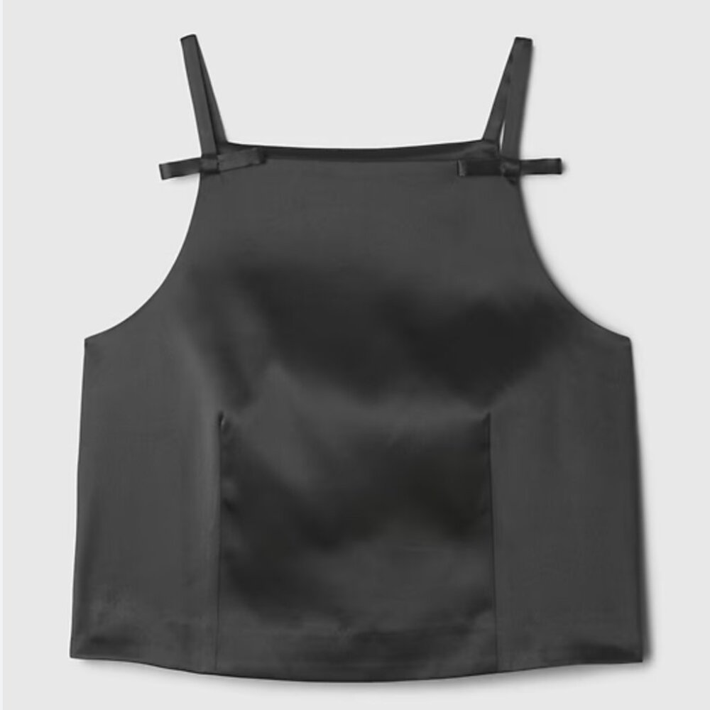 Gap Satin Square-Neck Bow Top